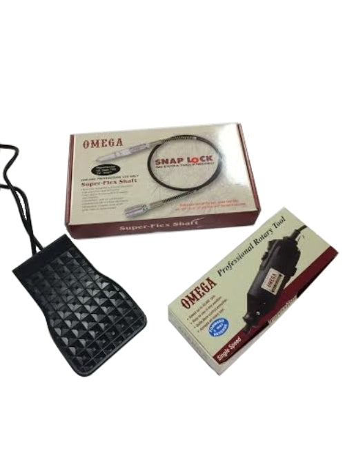 OMEGA - 2-Way w/ Super Flex Shaft Drill Set (3/32 Shank) - Complete set (SLIM TYPE FLEX)