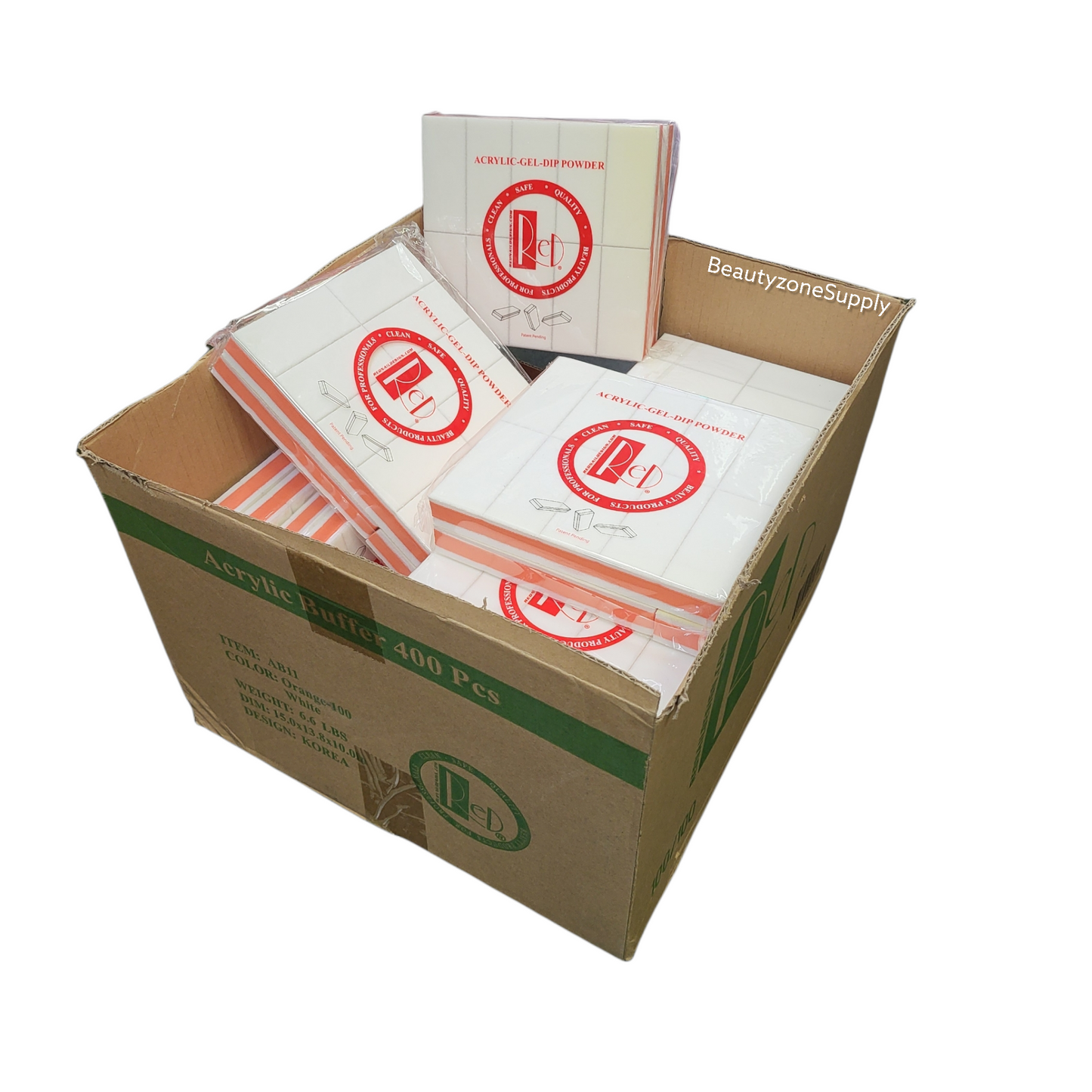 RED Acrylic buffer 100/100 White 400 pcs PMK200 #AB11