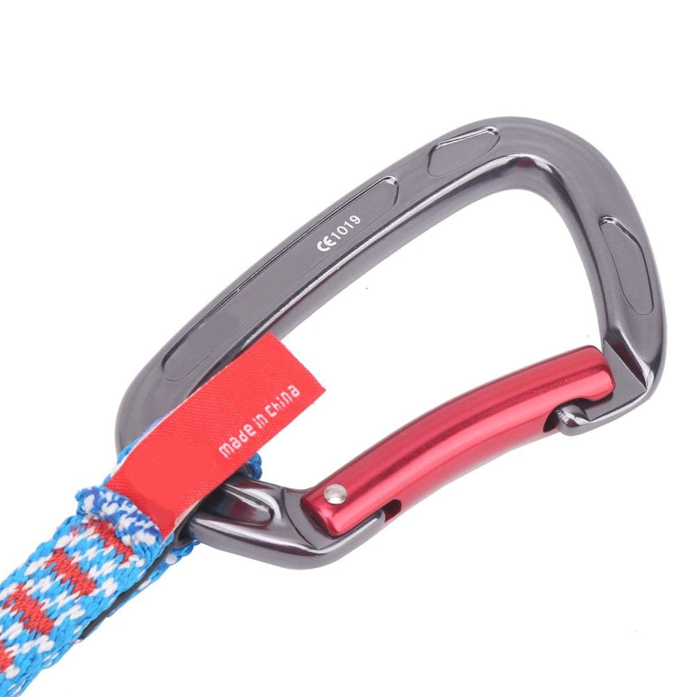 Tebru CAMNAL Outdoor Climbing Quickdraw Set Straight Gate and Bent Gate Carabiner 27Cm,Quickdraw Set,24Kn Quickdraw Set
