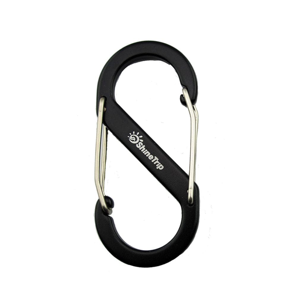 Thinsont S Shape Climbing Buckle Aluminum Alloy Double Gated Locking Carabiner Quickdraws Backpack Clasp,Blue Black