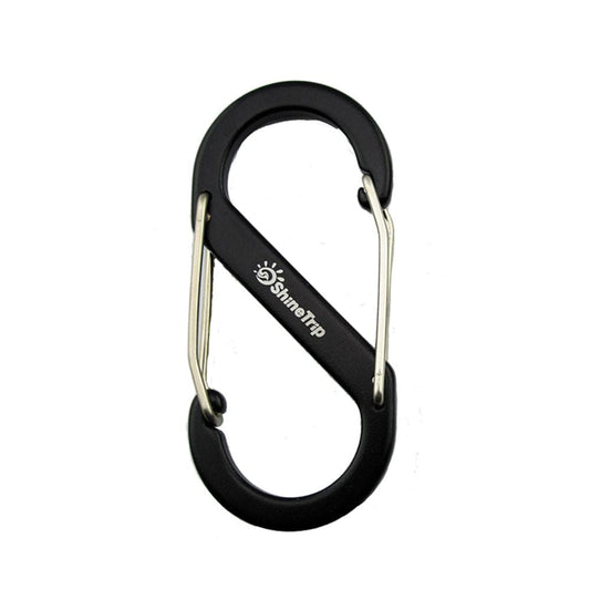 Thinsont S Shape Climbing Buckle Aluminum Alloy Double Gated Locking Carabiner Quickdraws Backpack Clasp,Blue Black