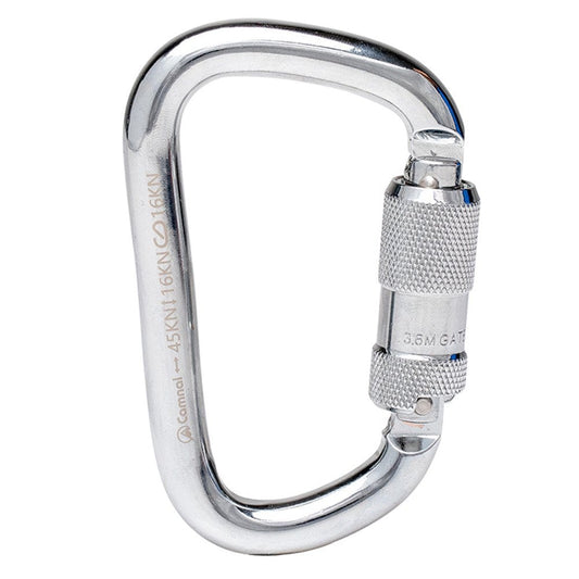 Toma Climbing Carabiner Professional Simple Load-Bearing Safety Lock Firm Automatic Safe Lock Quickdraw Tool Rope Clip for Protection Silver