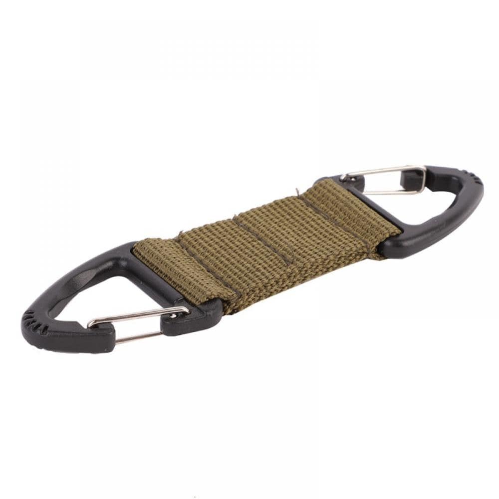 Wisremt Tactical Backpack Molle Webbing Belt Clip Climbing Carabiner Buckle Bag Webbing Belt Clip Clasp Hanging Chain Key Hook