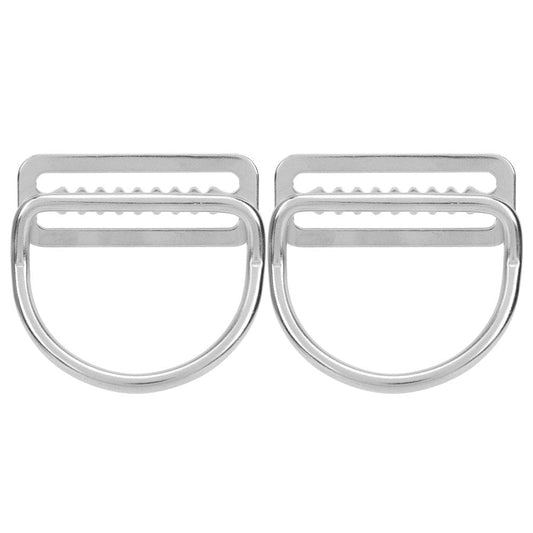 YLSHRF Diving Accessory,2Pcs Weight Belt Keeper Stopper Bent D with Buckle Stainless Steel Diving Webbing Climbing Harness Accessories,Weight Belt Keeper