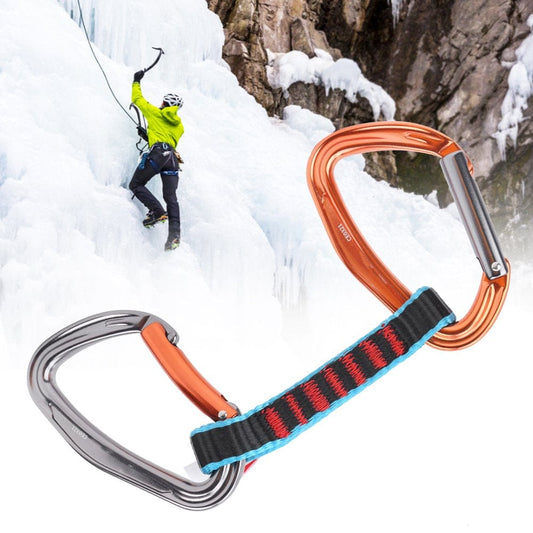 YLSHRF Extender,Outdoor Quickdraw,Outdoor Climbing Protection Quickdraw Nylon Flat Belt Carabiner Straight Curved Door
