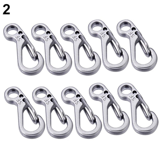 YMH 10X Mini SF Carabiner Climbing Backpack Spring Clasps Keychain Bottle Hooks