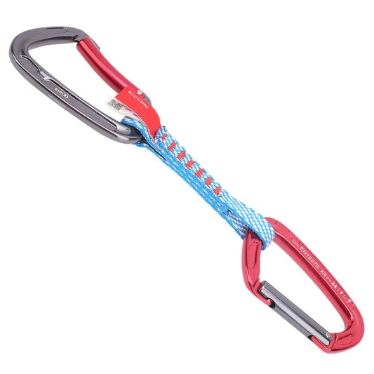 Ymiko Carabiner Quickdraw Set,24Kn Quickdraw Set,Camnal Outdoor Climbing Quickdraw Set Straight Gate and Bent Gate Carabiner 27CM
