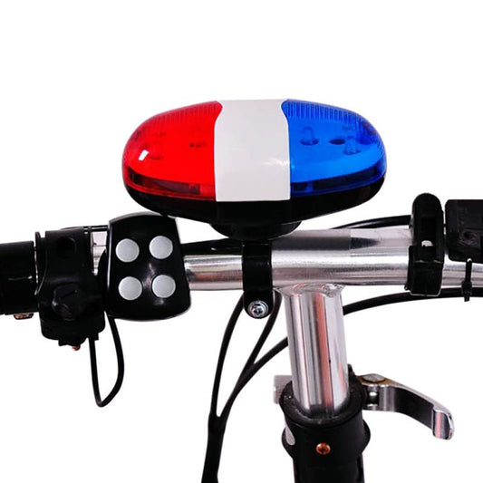 Walmklly Bicycle Bell 6LED 4Tone Horn for Bicycle Bike Bells Police Car LED Bike Light Electronic Siren for Kids Bike Accessories Scooter