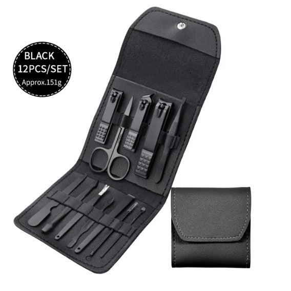 UNS 12Pcs Manicure Set Nail Scissors Cuticle Nipper Trimmer Tweezers - Universal Nail Supplies