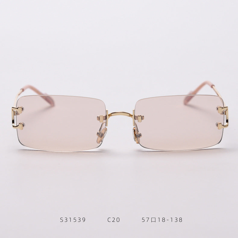 Rimless cut edge sunglasses - Blue Force Sports