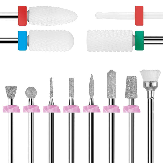Dimond Ceramic Drill Bit Set 12Pcs for Cuticle Cleaner