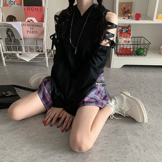 Hooded Sweatshirt Women's Autumn Long Sleeve Top - Blue Force Sports