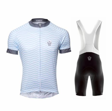 Men's Short-sleeved Cycling Jersey Suspenders Suit - Blue Force Sports
