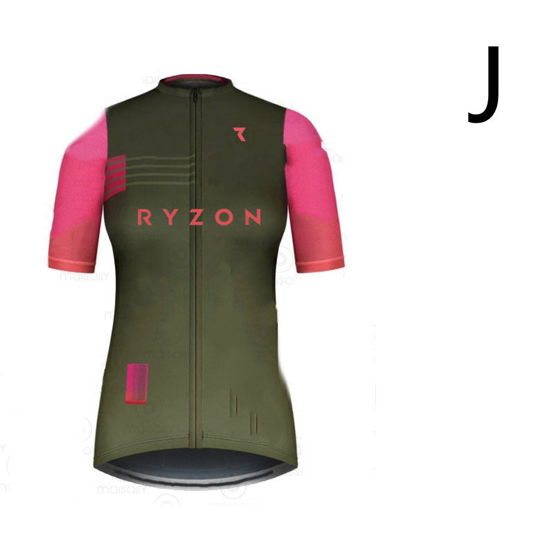 Women's Mountain Bike Cycling Jersey Short Sleeve Summer Outfit - Blue Force Sports