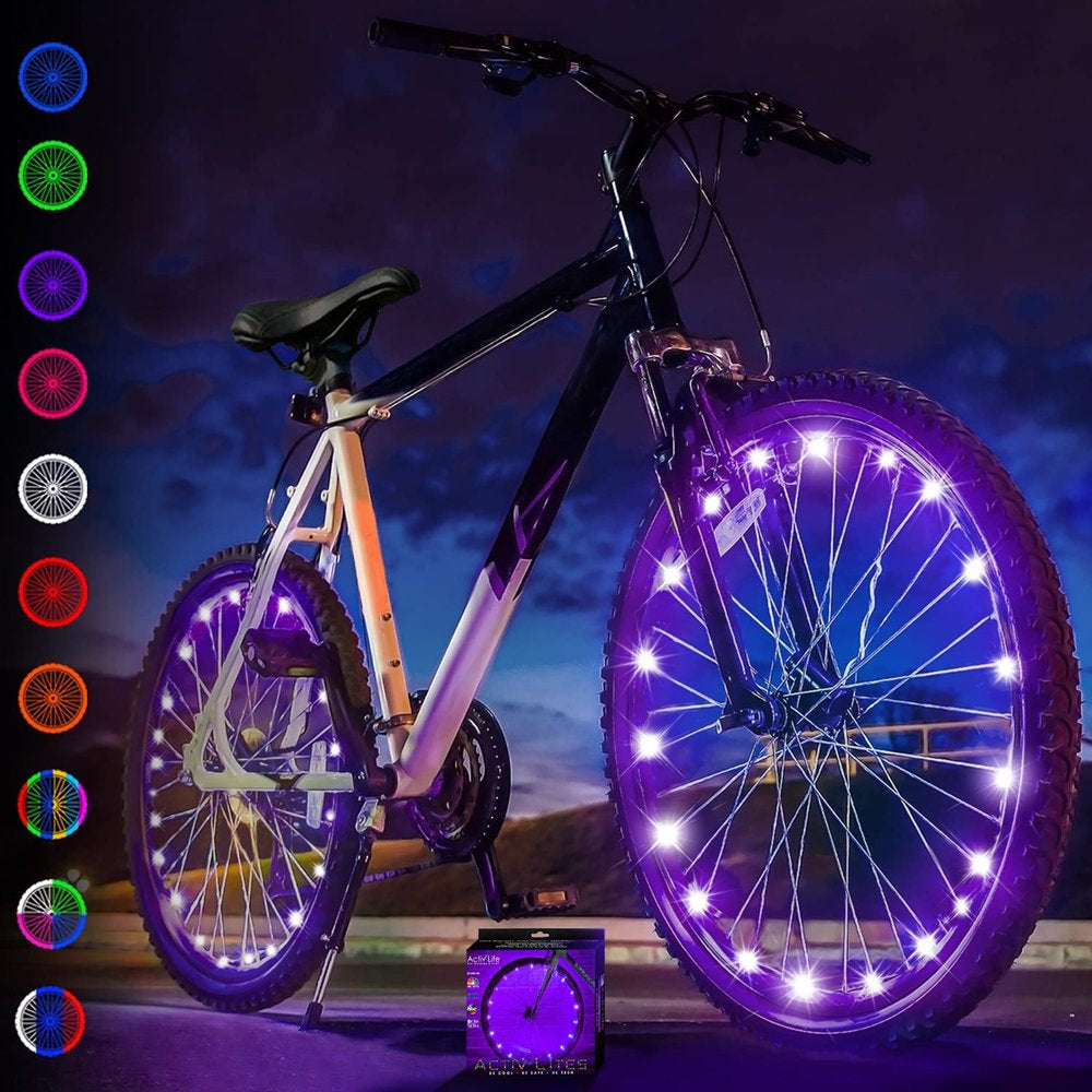 Activ Life LED Bike Wheel Lights Bicycle Spoke Light for Night Riding White 2-Pack