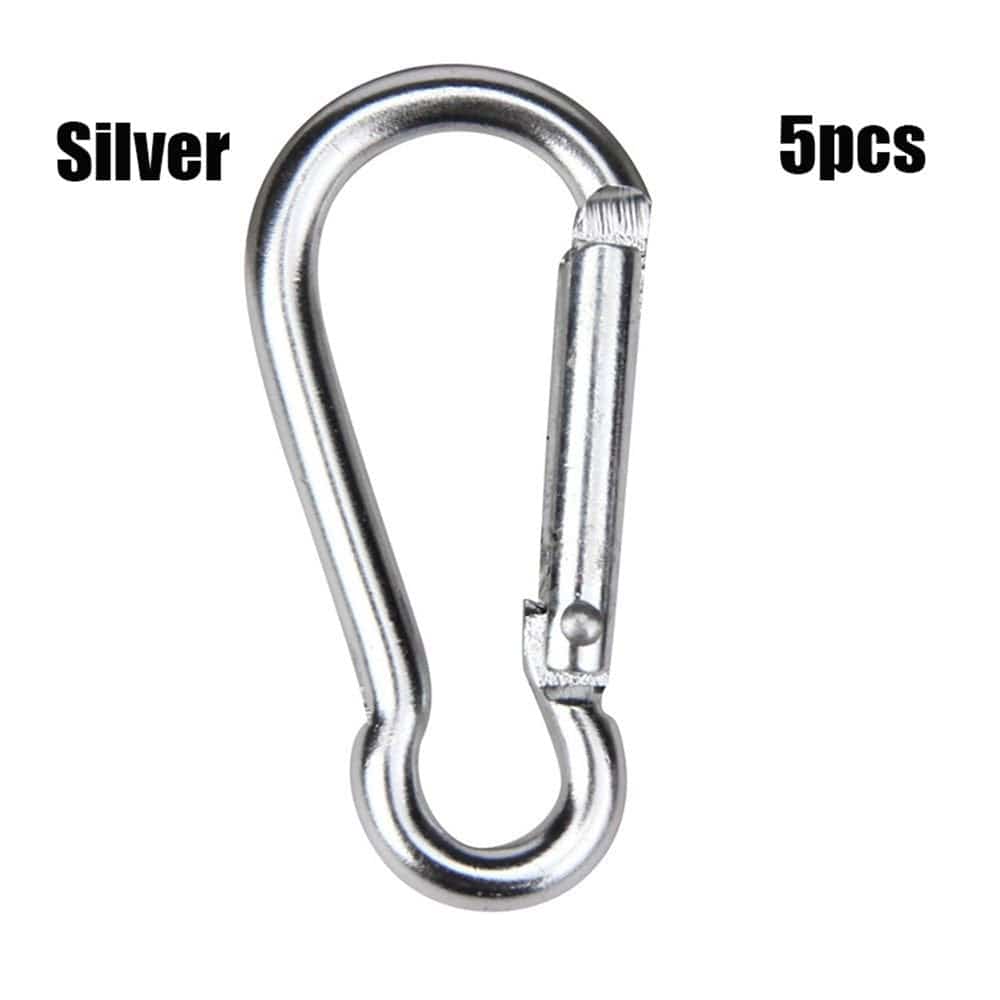 2/5Pcs 7 Colors Camping Hiking Outdoor Tool Climbing Accessories Hooks Spring Quickdraws Clip Keychain Buckles Carabiner RED 5PCS