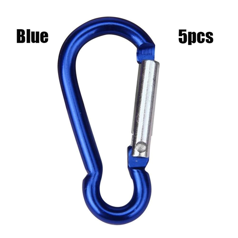 2/5Pcs High Quality Camping Hiking Aluminum Alloy Outdoor Tool Spring Quickdraws Clip Hooks Carabiner Keychain Buckles RED 5PCS