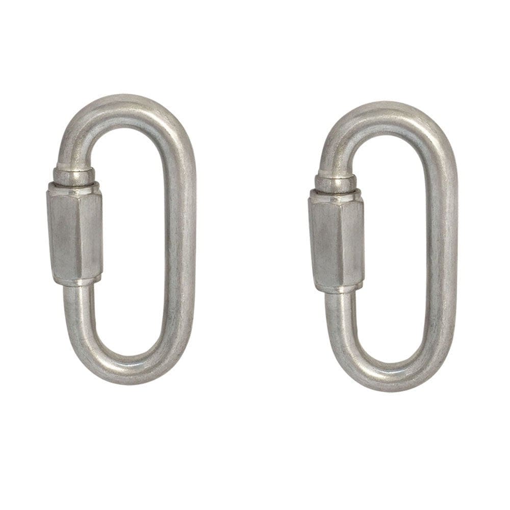 2 Pc 3/8'' Stainless Steel Quick Link 1,600 Lbs Cap WLL Boat Marine SS316 Locking Carabiners Quickdraws