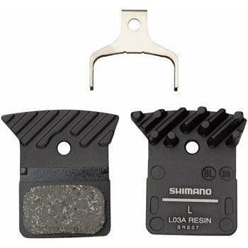 Shimano L03A Resin Disc Brake Pads - Resin, Aluminum Backed, Finned, Fits 105 BR-R7070, BR-RS405, BR-R9170, and BR-R8070