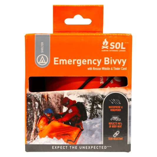 SOL Emergency Bivvy w/ Rescue Whistle - Orange