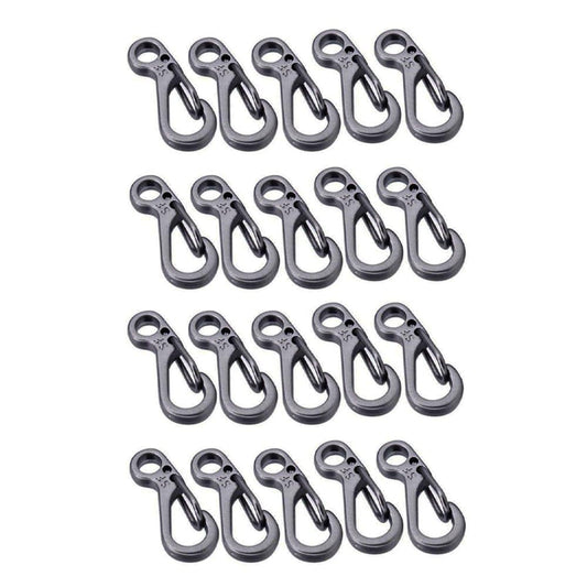 20Pcs/Mini Spring Backpack Clasps Climbing Carabiners EDC Keychain Camping Bottle Hooks Survival Gear - Grey