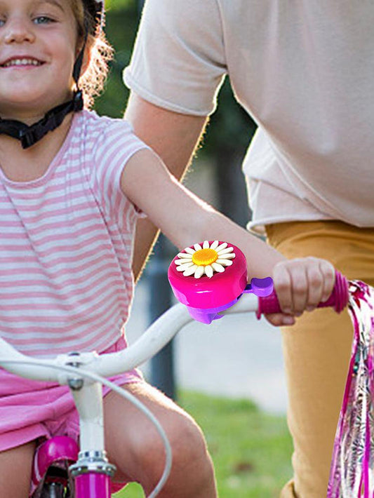 Famure Kids Bike Bell 1Pack Flower Bicycle Bell with 2 Pack Handlebar Streamers Scooter Tassels Bike Accessories for Kids Toddlers Boys Girls Ingenious
