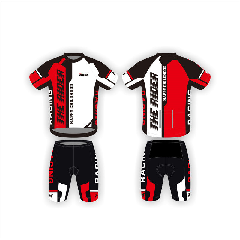 Long And Short-sleeved Thin Cycling Jersey With Balanced Wheels - Blue Force Sports