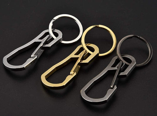 3 Pack Color Carabiner Clip Retractable Ring Set Titanium Keychain Quick Release Hooks for Men Women