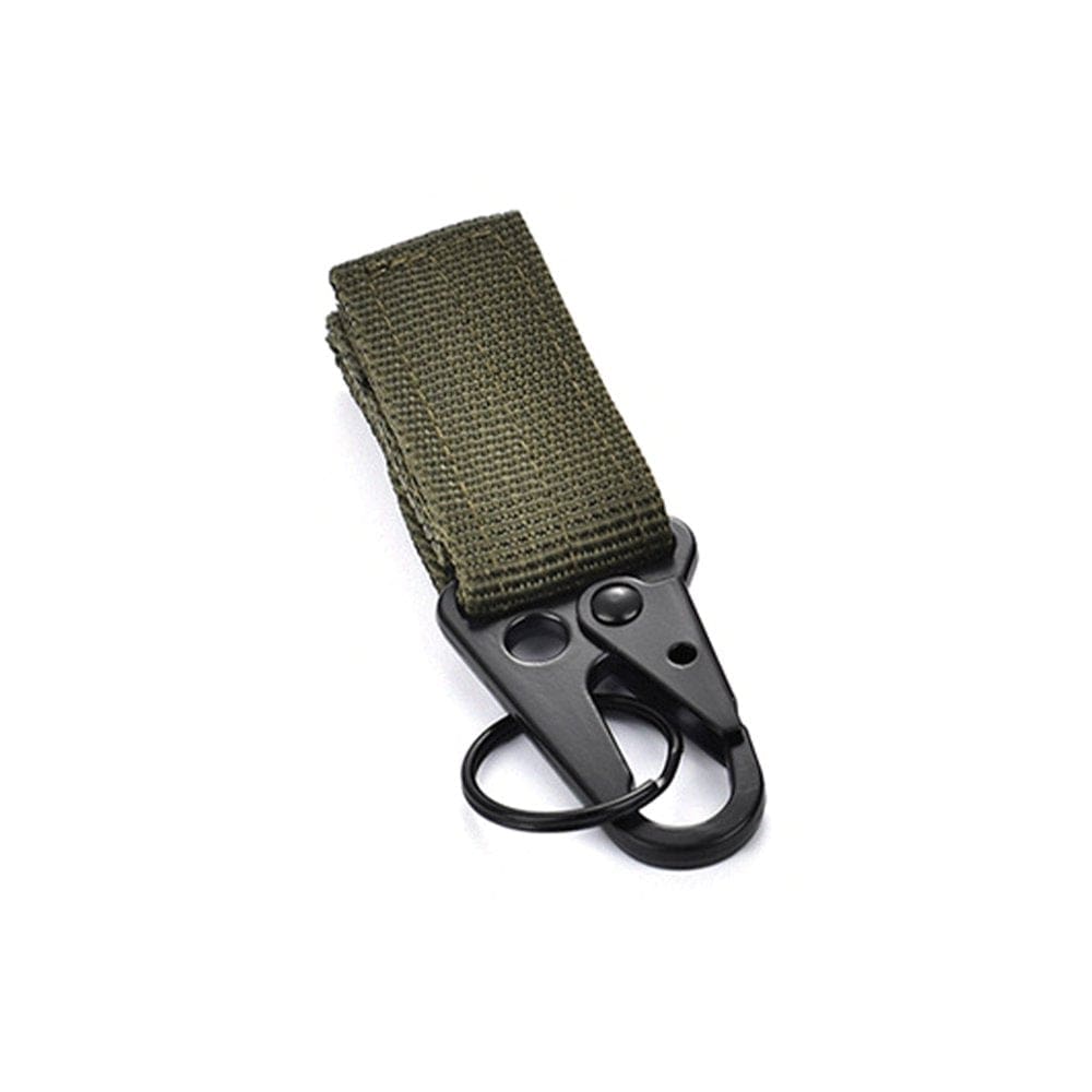 4 Pieces Hunting Carabiner Camping Climbing Belt Hanging Waistband Key Hook Hanger Nylon Multifunctional Webbing Buckle Khaki