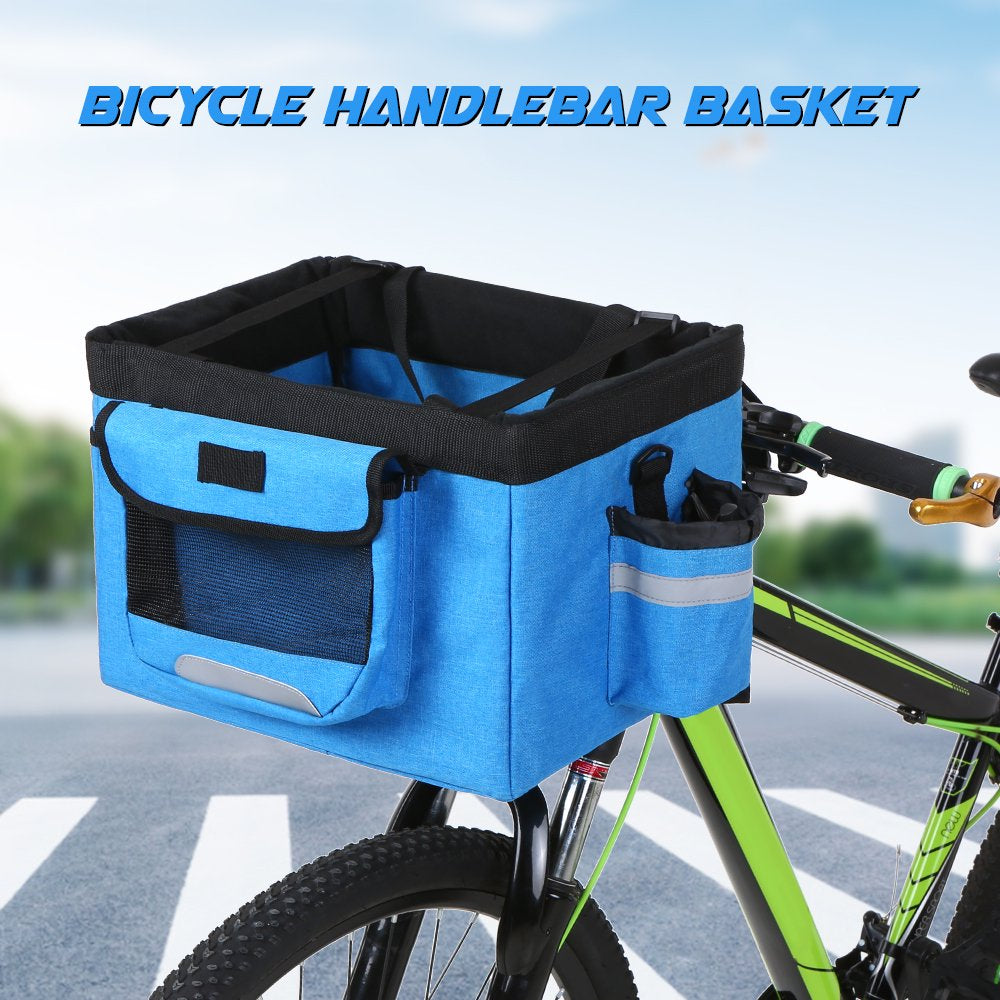 Lixada Foldable Bicycle Front Removable Pet Basket, Black