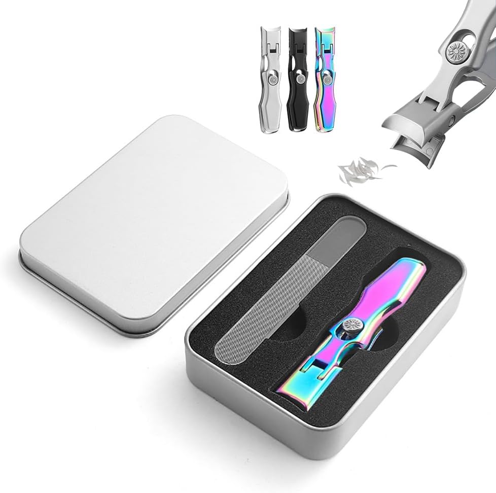 Cumuul Nail Clipper - Cumulus Nail Clipper with Catcher, Ultra Sharp Sturdy Fingernail and Toenail Clipper Cutters, Professional Extra Large Heavy Duty Toe Nail Clippers, Stainless Steel (Multicolor)