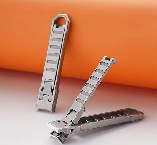 German Precision Nail Clipper with File - Stainless Steel, Ultra Thin, Superior Durability, Patented Design & Lock Mechanism
