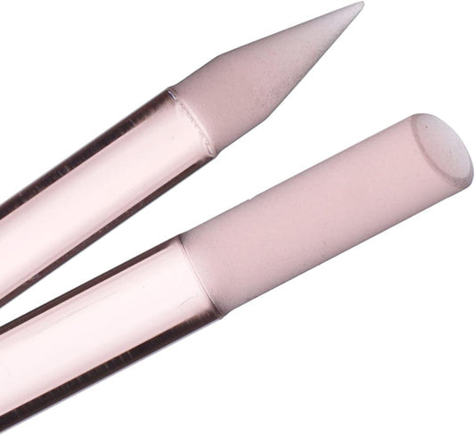 Glass Cuticle Pusher by Bona Fide Beauty, 1Pc Pink Gentle Czech Manicure Stick for Cuticle Remover, Long-Lasting Double-Sided Reusable Glass Cuticle Stick