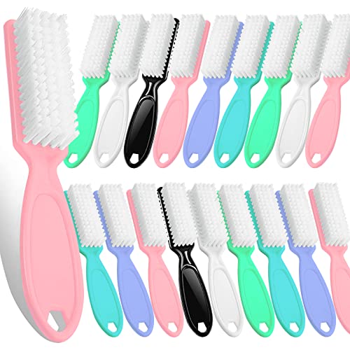 HOFASON 20Pcs Handle Grip Nail Brush, Hand Fingernail Cleaner Brush Manicure Tools Scrub Cleaning Brushes Kit for Toes and Nails Women Men(Random Colors)