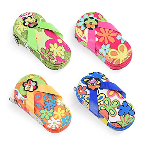 Spove Manicure Set Flip Flop Nail Clippers Sandal Floral Design For Girls Party Favor Pedicure Set Pack of 4 sets