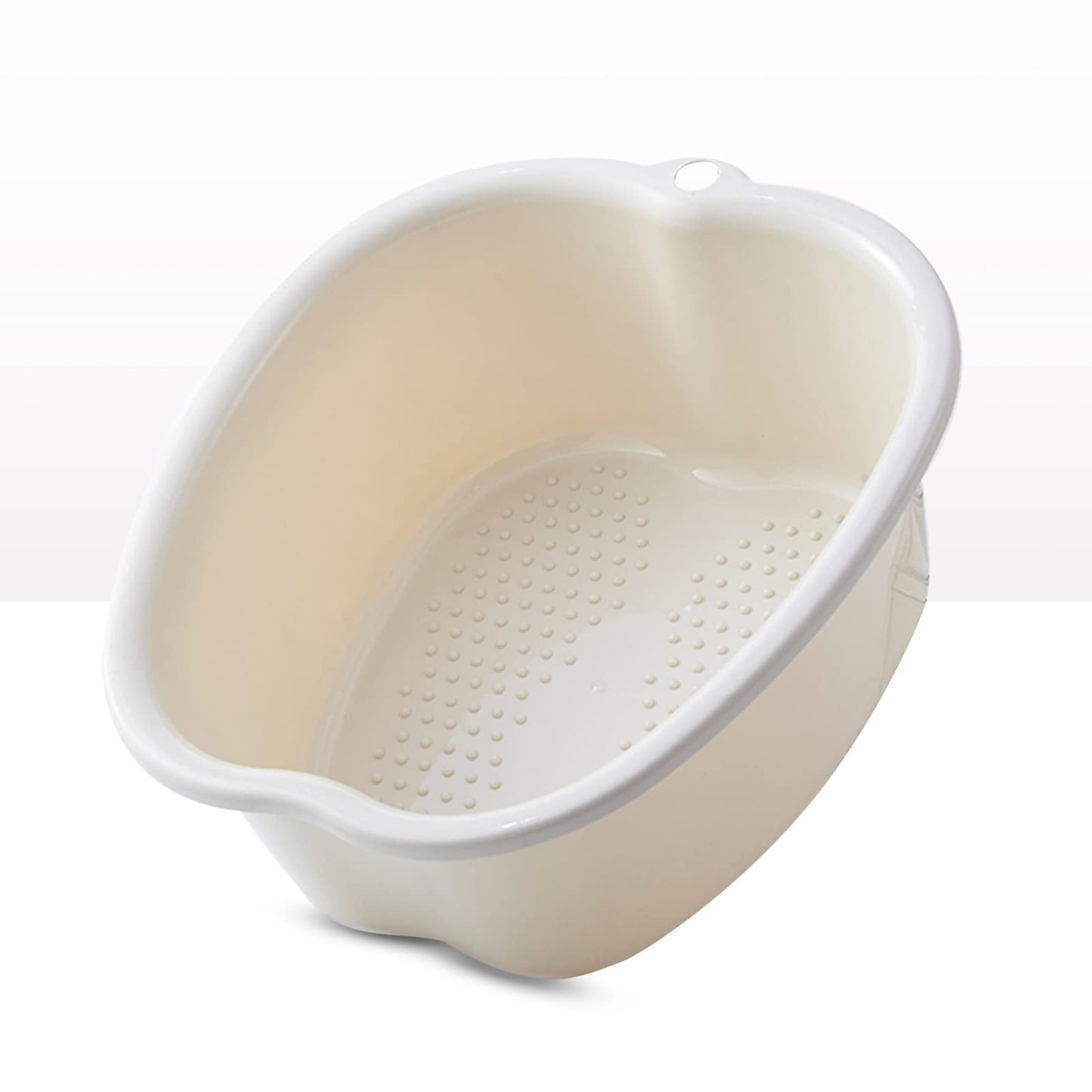 AMOBON Foot Soaking Bath Basin, Large Foot Soaking Tub, Large Size for Soaking Feet, Sturdy Durable Plastic Water Spa and Foot Acupoint Massage, Getting The Dead/Old Skin Off Your Feet (White)