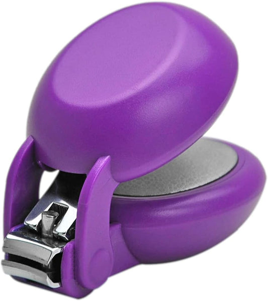 HARAC Special Needs Nail Clippers for Arthritic Hands, Senior and Kids, Adapted Nail Clipper for Fingernail and Thick Toenail, Made in Japan (Purple)