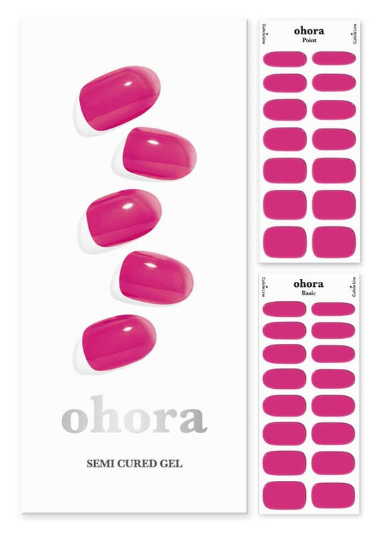 ohora Semi Cured Gel Nail Strips (N Tint Reddish) - Works with Any Nail Lamps, Salon-Quality, Long Lasting, Easy to Apply & Remove - Includes 2 Prep Pads, Nail File & Wooden Stick