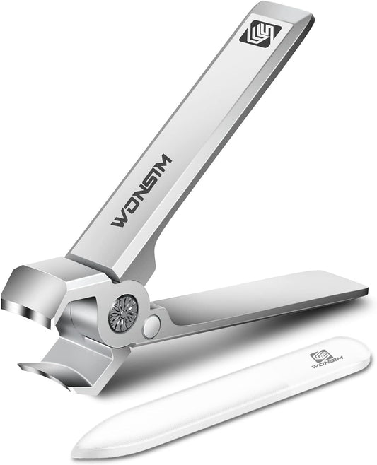 Nail Clippers, 15mm Wide Jaw Opening Toenail Clippers for Thick Nails, Heavy Duty Nail Cutter Fingernail Clipper with Long Handle for Men Seniors Adult Women