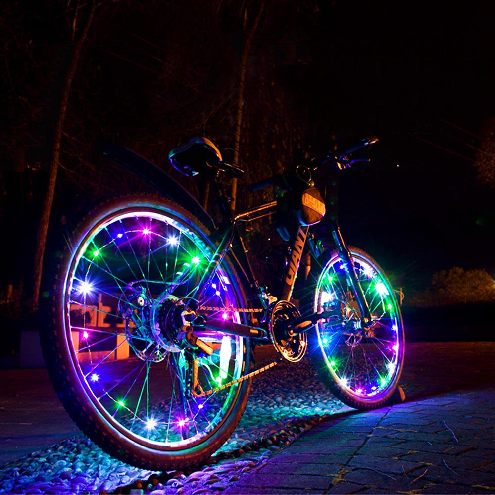 Yescom Bright LED Bike Wheel Light Auto Open and Close Bicycle Wheel Spoke Light String Red