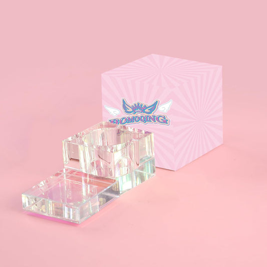 Nail Dappen Dish with lid, Square Crystal Monomer Dish for Acrylic Nails, 30ml Monomer Holder Container for Holding Acrylic Liquid & Powder ,Glass Crystal Cup for Acetone(Colorful)