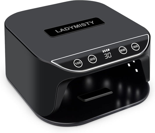 UV LED Nail Lamp, 220W Rechargeable Cordless Nail Lamp Nail Dryer Gel Polish UV Nail Light with 4 Timer Setting, Professional Quick Dry Curing Lamp with Display Auto Sensor for Salon & Home…