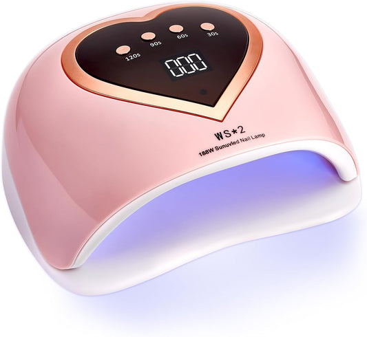 UV LED Nail Lamp 188W Nail Dryer Gel Polish Light 4 Timer Setting Professional Quick Dry Curing Lamp with Display Auto Sensor for Salon & Home…