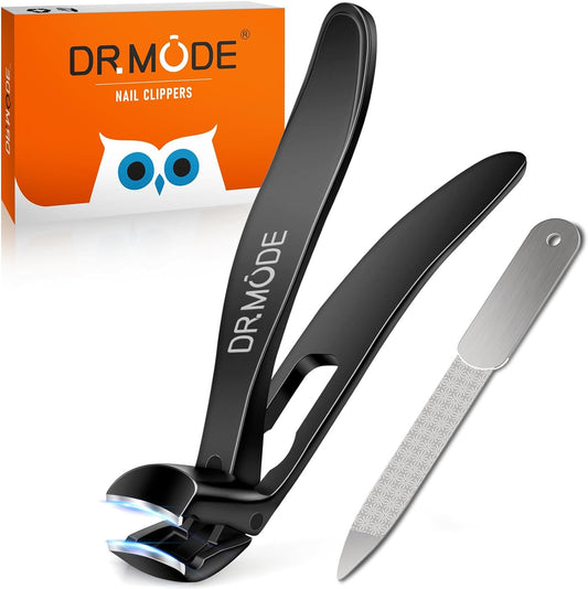 Nail Clippers for Seniors Thick Nails, DRMODE Large Angled Head Ergonomic Toenail Clippers with Wide Opening, Precision Finger Mess Free Nail Clipper Heavy Duty Nail Cutter Trimmer for Men Women