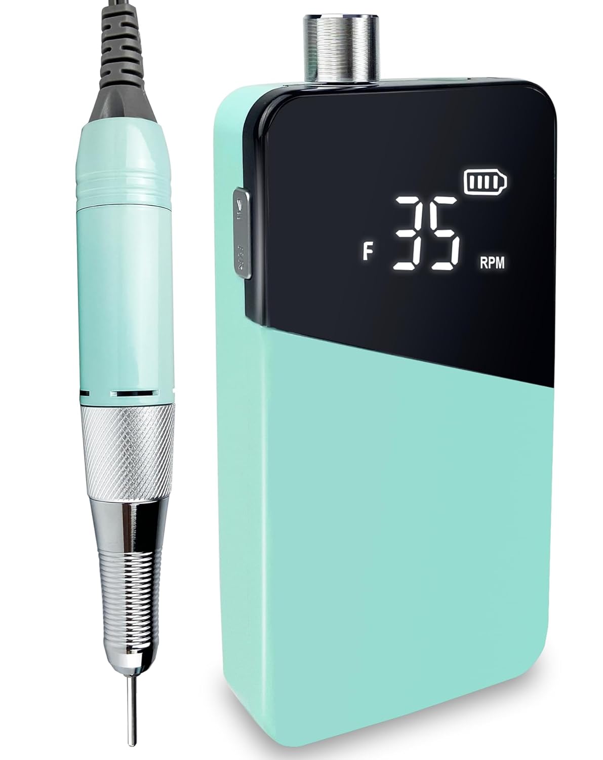 Electric Nail Drill Machine,Lumcrissy Portable Rechargeable 35000 RPM Electric Nail File E-File ,Electric Acrylic Nail Tools ,Polishing,Nail Removing (Light Green)