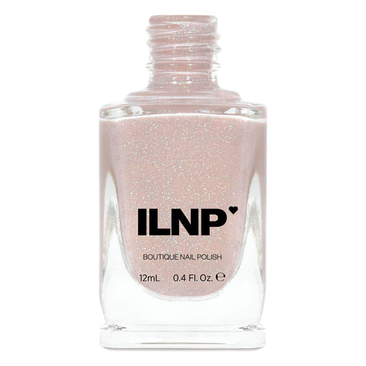 ILNP Birthday Suit - Cashmere Pink Holographic Nail Polish, Neutral Nude, Chip Resistant Manicure, Non-Toxic, Vegan, Cruelty Free, 12ml