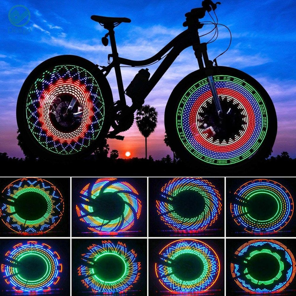Deago Bike Wheel Lights, LED Waterproof Bicycle Spoke Tire Light with 32-LED and 32 Pieces Changes Patterns Bicycle Rim Lights for Mountain Bike/Road Bikes/Bmx Bike/Hybrid Bike/Folding Bike