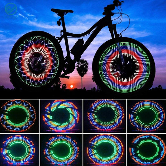 Deago Bike Wheel Lights, LED Waterproof Bicycle Spoke Tire Light with 32-LED and 32 Pieces Changes Patterns Bicycle Rim Lights for Mountain Bike/Road Bikes/Bmx Bike/Hybrid Bike/Folding Bike