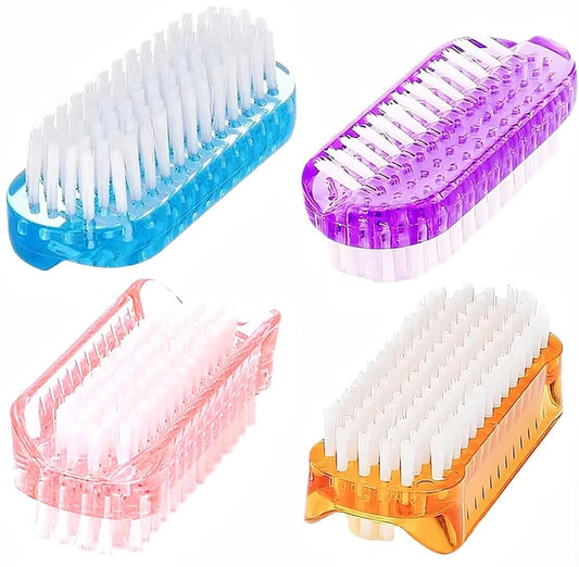 Nail Brush Two Sided Hand Fingernail Scrub Brushes Soft Stiff Bristles Scrubber Nails Toes Cleaning Brush for Men Women Kids - 4 PCS