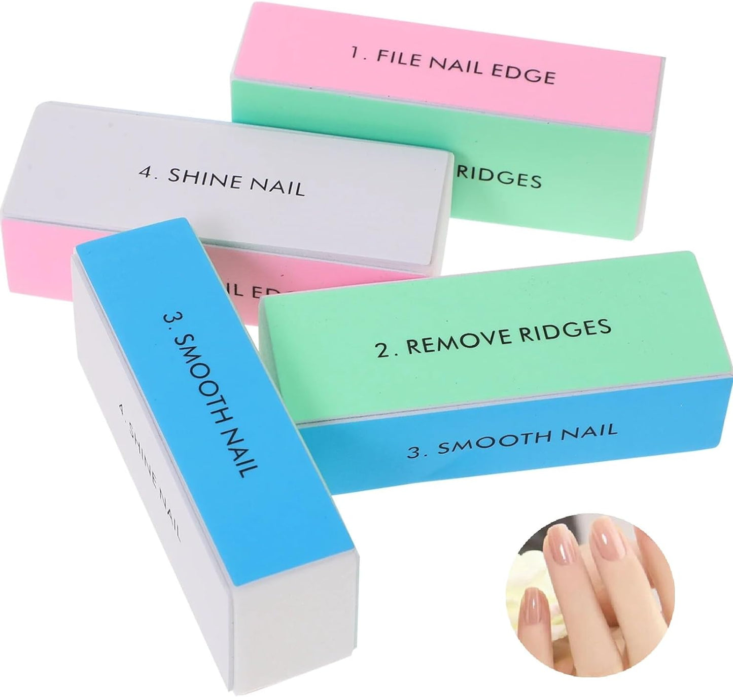 Nail Buffer Block 10 PCS, 4 Way Shine Polisher Nail Buffing File Manicure File Sanding Files for Nail Care, DIY&Salon Use